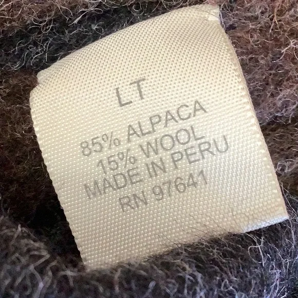 J. Jill Alpaca Lambs wool coat (charcoal/brown, reversible) - Picture 7 of 8